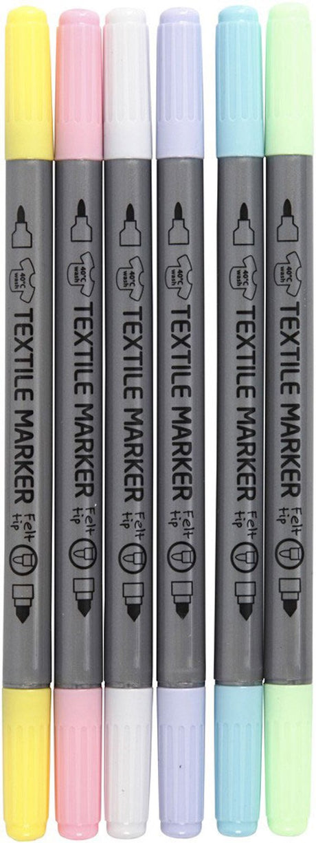 Markery tekstylne Creativ firmy cc pastelowe 6 sztuk