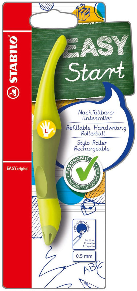 Stabilo easyoriginal - ergonomiczna kulka kulkowa - dla leworęcznych - niebieski wkład - możliwość ponownego napełnienia - limonkowa zieleń