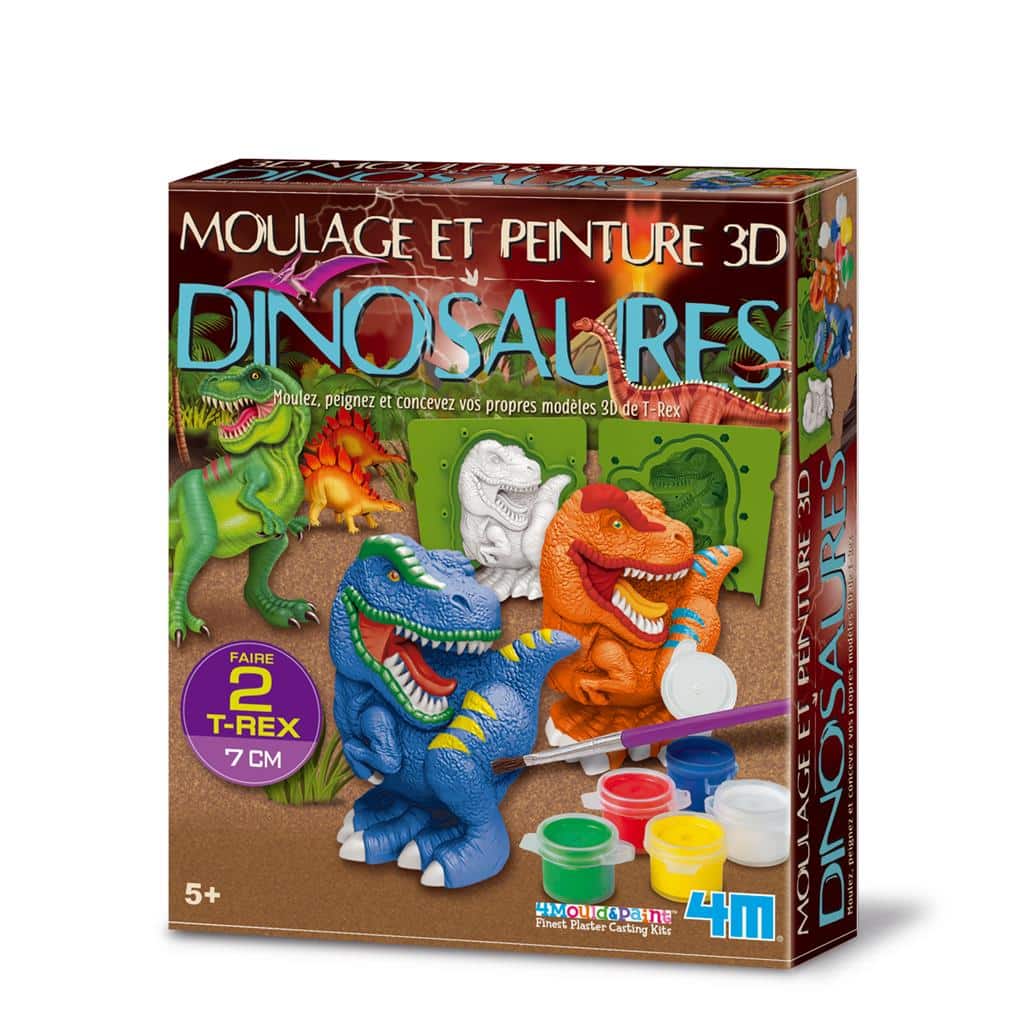 Odlewanie gipsu 4m i malowanie dinozaurów 3D