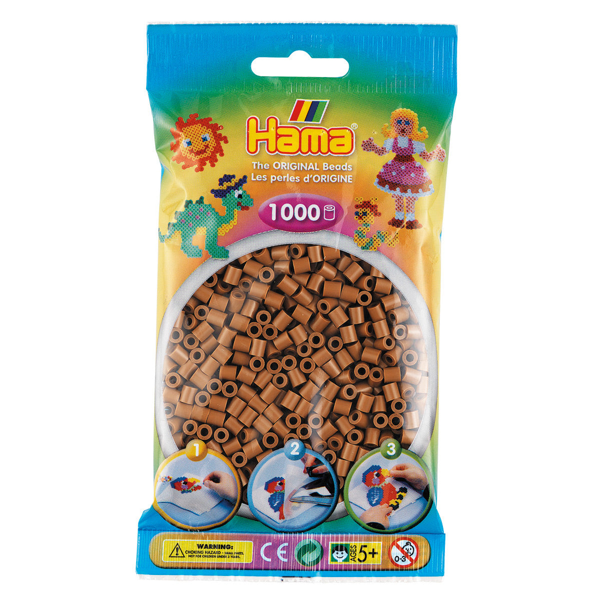 Hama żelazne koraliki nougat brązowe 1000 sztuk