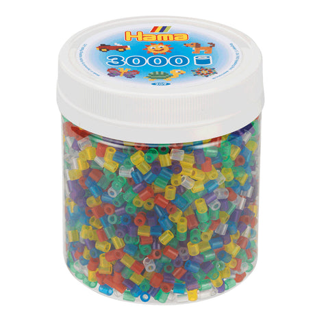 Koraliki do naprasowania Hama midi w słoiczku - mix przezroczysty (53), 3000 szt.