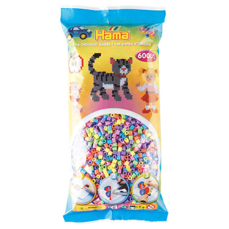 Hama koraliki midi do naprasowania pastel mix, 6000 szt.