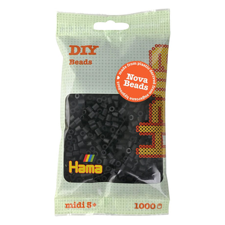Koraliki do naprasowania Hama midi bio - czarne (018), 1000 szt.