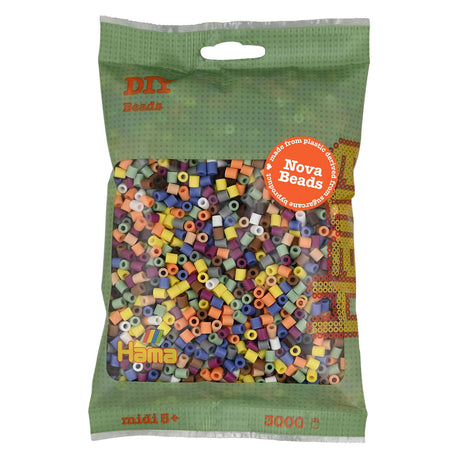 Organiczne koraliki do naprasowania Hama midi - mix kolorów (197), 3000 szt.