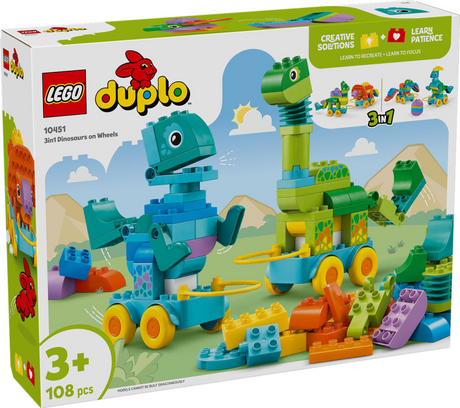 Lego ® Duplo® City Dinozaury 3 w 1 na kółkach - 10451