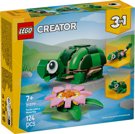 Lego® Creator Żółw 3 w 1 z lilią wodną - model zabawkowy - przekształcony w kameleona lub żabę - 31377