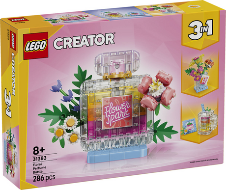 Lego Creator Butelka perfum 3 w 1 z kwiatami, zabawkami dla dzieci i dekoracją pokoju dziecinnego 31383