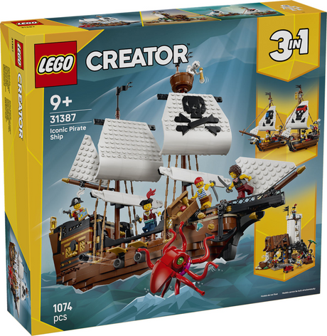 Lego Creator 3w1 klasyczny statek piracki, łódź piracka dla dzieci 31387