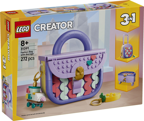Stylowa torba Lego Creator 3 w 1 z miejscem do przechowywania, walizką i pudełkiem do przechowywania zabawek 31391