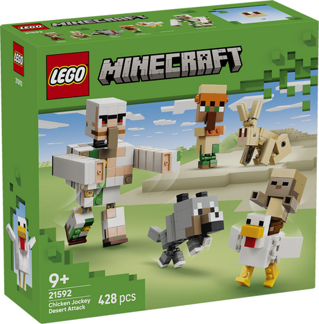 Lego Minecraft Jeźdźca Kurczaków Pustynny Atak dla dzieci z postaciami 21592