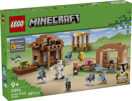 Lego Minecraft Atak wioski przywoływacza dla dzieci z 11 figurkami z gry wideo 21596
