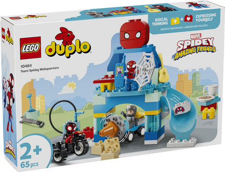 Lego Duplo ǀ Zestaw do budowania Kwatery Głównej Zespołu Spidey Marvela dla dzieci i dekoracji 10464