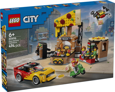 Lego City Pizza Center z pojazdami, zabawkami do pizzy dla dzieci 60496