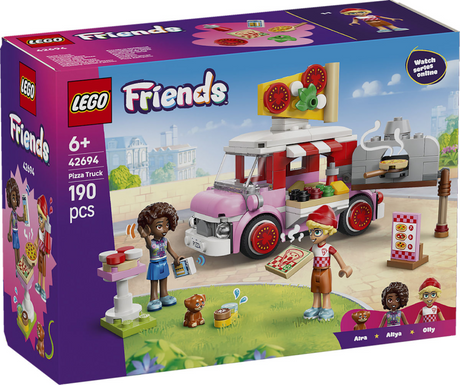 Zabawkowa ciężarówka z pizzą Lego Friends dla dzieci w wieku od 6 lat z 2 figurkami 42694