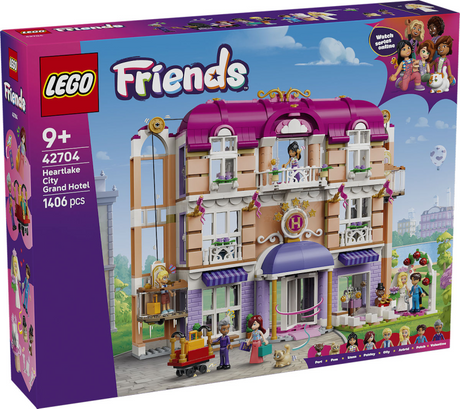 Zabawki Lego Friends Grand Hotel Heartlake City z figurkami zwierząt i lalkami 42704