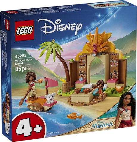 Lego ǀ Disney Vaiana wiejski dom i łódź do zbudowania dla dzieci z figurką zwierzątka 43282