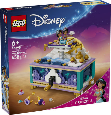 Lego ǀ Pudełko na biżuterię z jaśminową księżniczką Disneya do zbudowania dla dzieci 43295