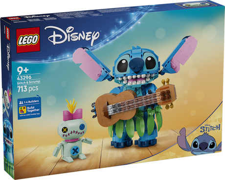 Lego ǀ Zestaw do budowania ściegów i scrumpów Disneya dla dzieci i dekoracji pokoju dziecięcego 43296