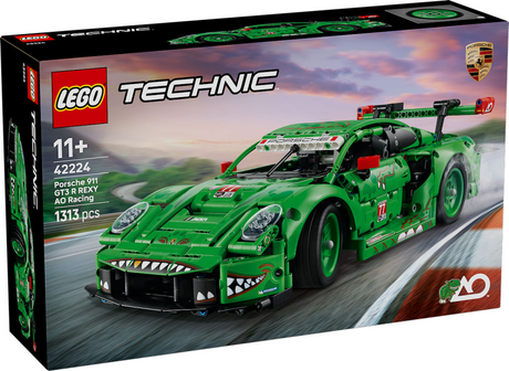 Lego technic 42224 porsche 911 gt3 r rexy ao samochód wyścigowy