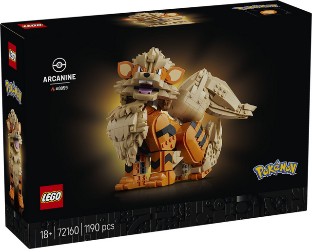 Lego pokémon arcanine pokémon dieren figuur bouwpakket voor volwassenen en woondecoratie 72160