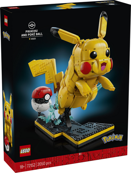 Zestaw do budowania Lego Pokémon Pikachu i Pokéball dla dorosłych i dekoracji wnętrz - 72152