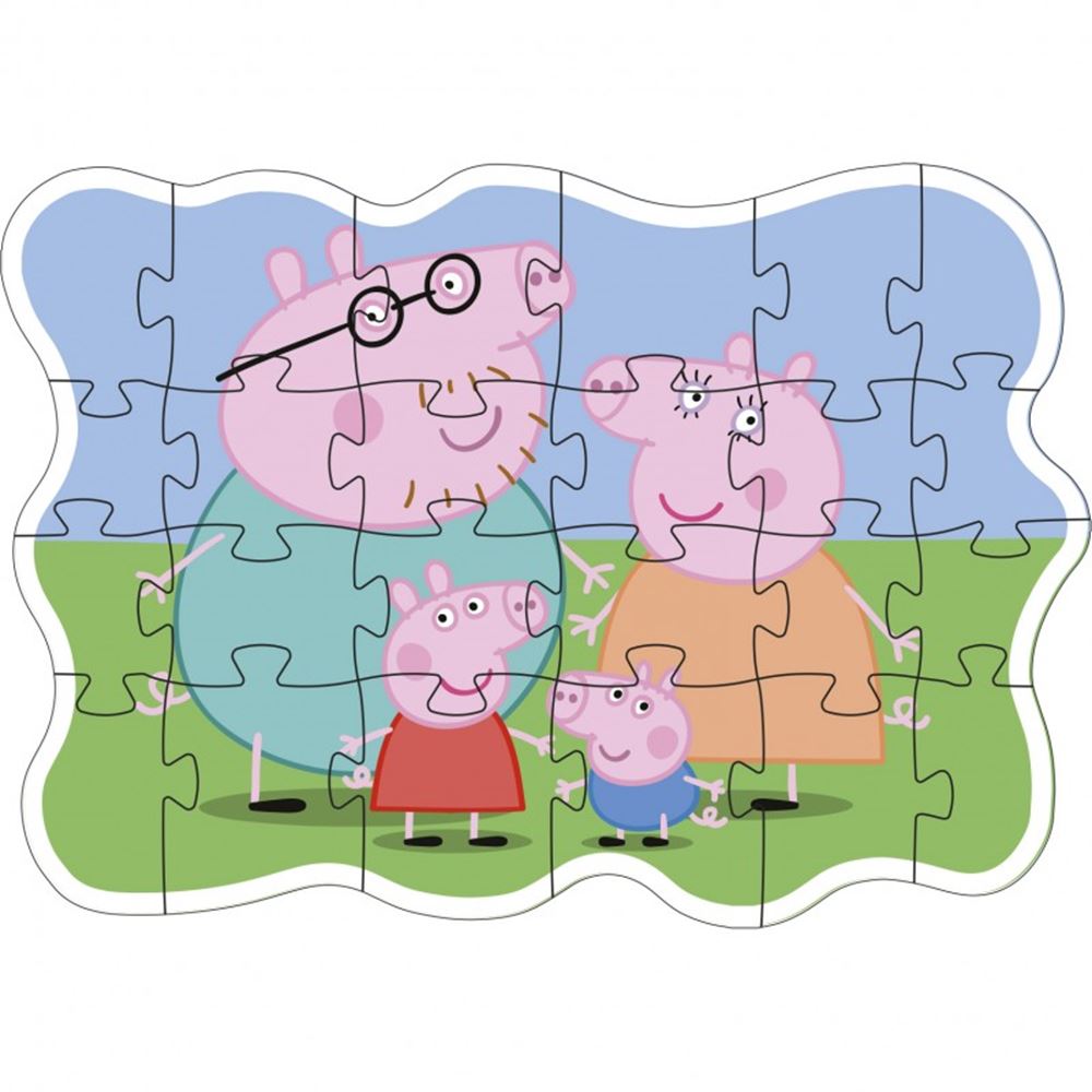 Puzzle rodzina świnki Peppy. 24 sztuki. 3+