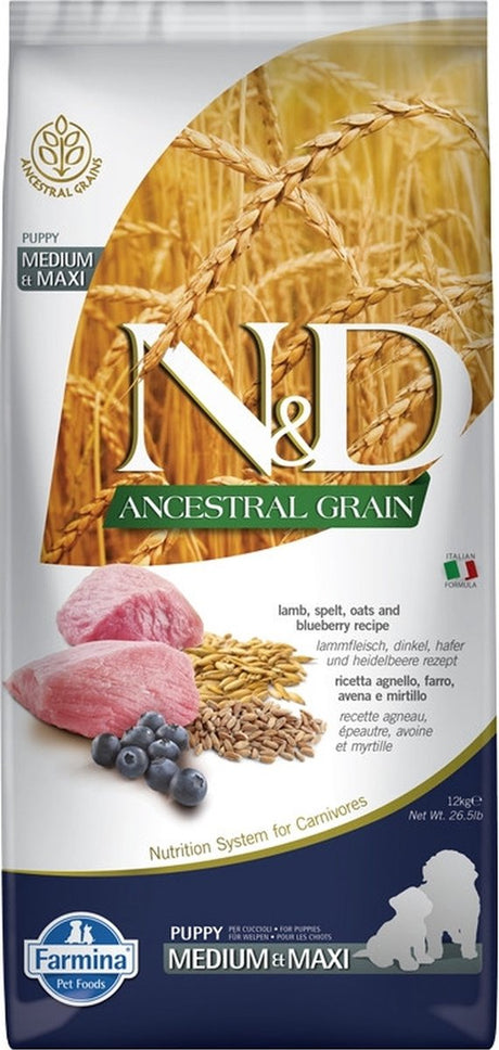 Farmina nd ancestral grain - karma dla psów medium maxi - jagnięcina - orkisz - 12kg
