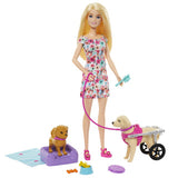 Zestaw do spacerów dla lalek Barbie i kółek oraz akcesoria