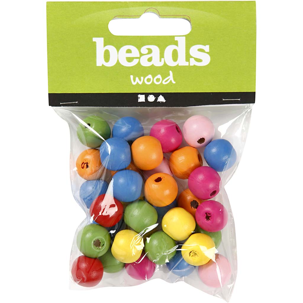 Firma Creativ https: www.cchobby.nl koraliki drewniane-d-12-mm-hole-size-2-5-3-mm-ca-40-div-diverse-colors-22-gr-1-box