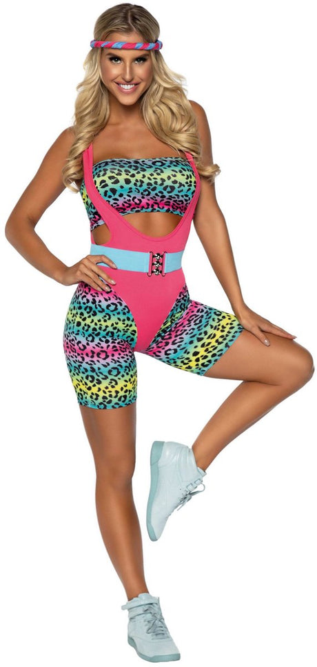 Leg Avenue - Kostium cardio Cutie z lat 80. - l - wielobarwny