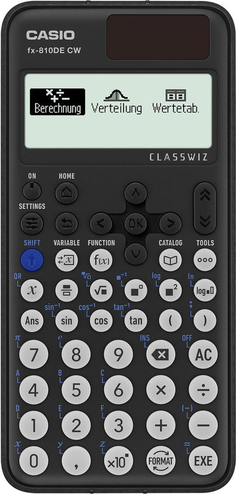 Casio fx-810de cw kalkulator techniczny czarny liczba pozycji wyświetlacza: 17 zasilany bateryjnie, zasilany energią słoneczną