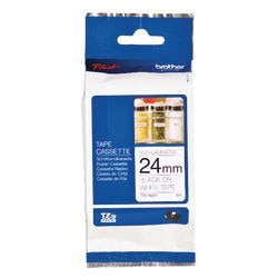 Taśma tekstylna Brother tzen251 24mmx8m czarno-biała