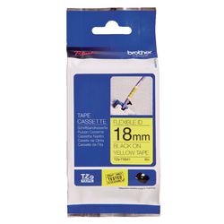 Taśma Flexi ID brat tzefx641 18mmx8m czarno-żółta