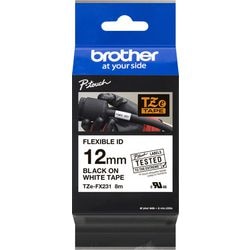 Taśma etykietowa brat tzefx231 12mmx8m czarno-biała