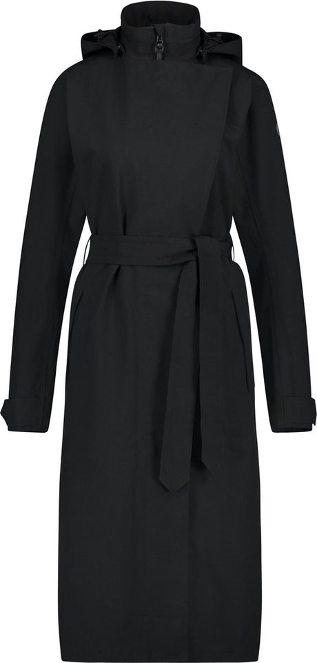 Agu trench coat long regenjas dames waterdicht - zwart - waterkolom 5.000 mm - afneembare capuchon