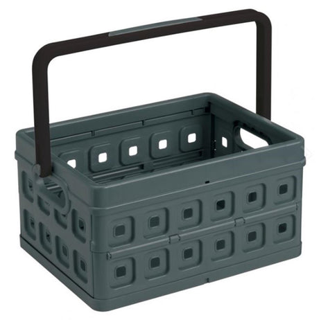 Kwadratowa składana skrzynka na okulary przeciwsłoneczne z uchwytem 24l - 43,5x31x21,3 cm - skrzynia na zakupy antracyt