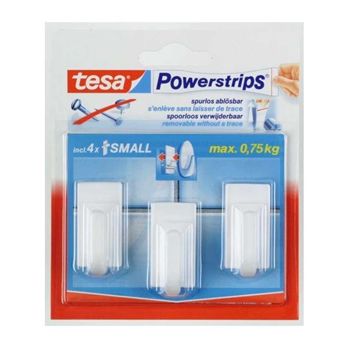tesa 1001526 - powerst.mini biały klasyczny | 6 sztuk