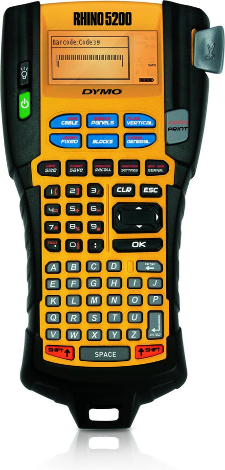 Drukarka etykiet Dymo rhino 5200 | etykiety przemysłowe | przenośna, solidna drukarka etykiet dla profesjonalistów z branży niskiego napięcia, elektryki i MRO