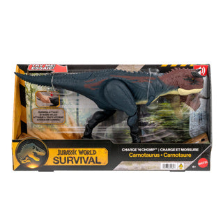 Mattel Jurassic World biegnij i gryź karnotaura biegnącego ryczącego dinozaura
