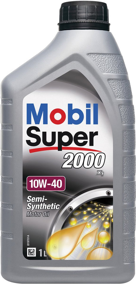 Olej silnikowy Mobil super 2000 x1 10w-40 - 1l - półsyntetyczny - ochrona przed zużyciem - wydajność podczas zimnego rozruchu