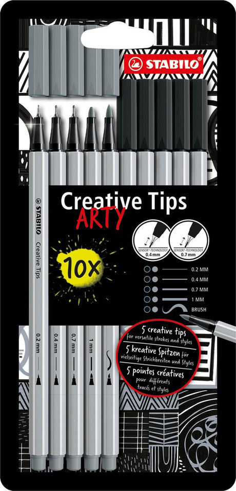 Stabilo creative tips arty pennen verschillende puntdiktes - 10dlg.