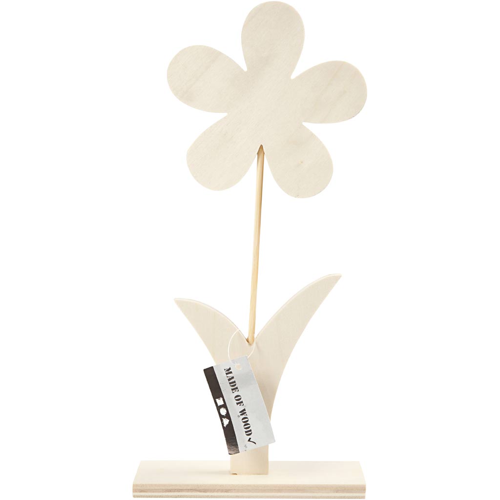 Creativ Company Wooden Flower With Foot, 26 cm