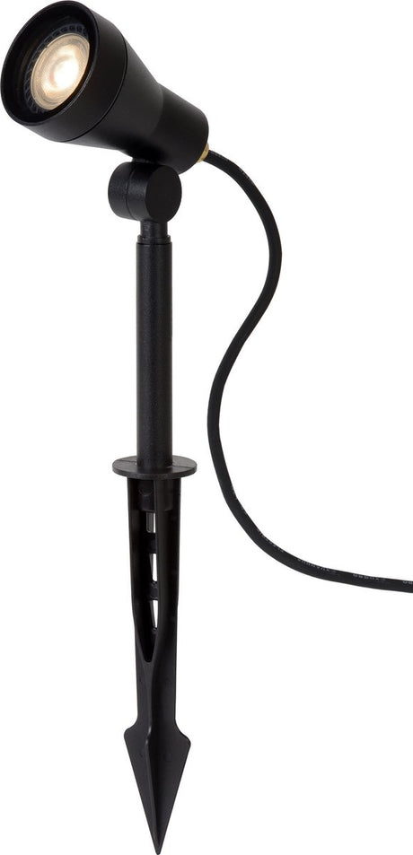 Lucide spike - reflektor ogrodowy - ø 6,5 cm - led ściemnialny - gu10 - 1x5w 3000k - ip54 - czarny