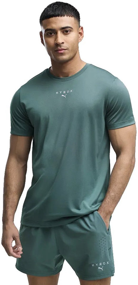 Zielony męski t-shirt Puma x Hyrox Poly Graphic z krótkim rękawem