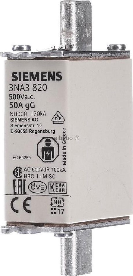 Bezpiecznik Siemens 3na3814 nh rozmiar bezpiecznika: 000 35 a 500 V AC, 250 V AC 3 szt.