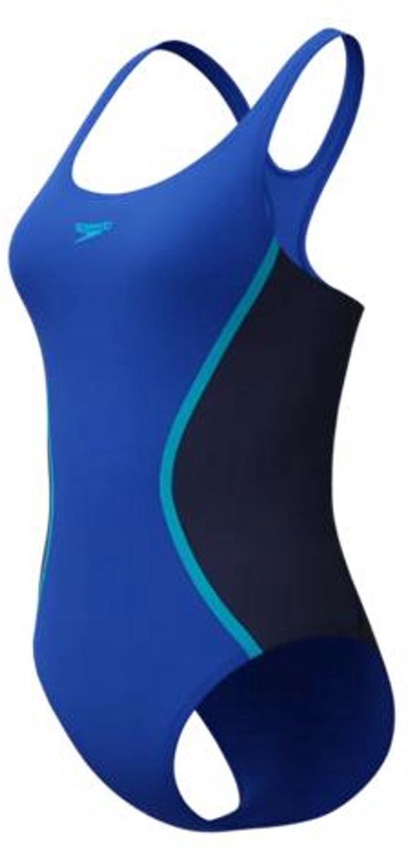 Damski sportowy strój kąpielowy Speedo solid splice medalist - granatowy