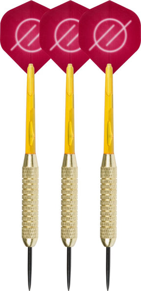 Faver dartpijlenset compleet - reserve shafts - brass coated - rood – 22 gram