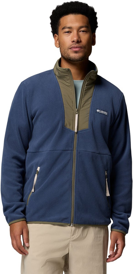Męski sweter outdoorowy Columbia sequoia grove™ z zamkiem błyskawicznym i pełnym zamkiem - ciemna góra, kamienna zieleń
