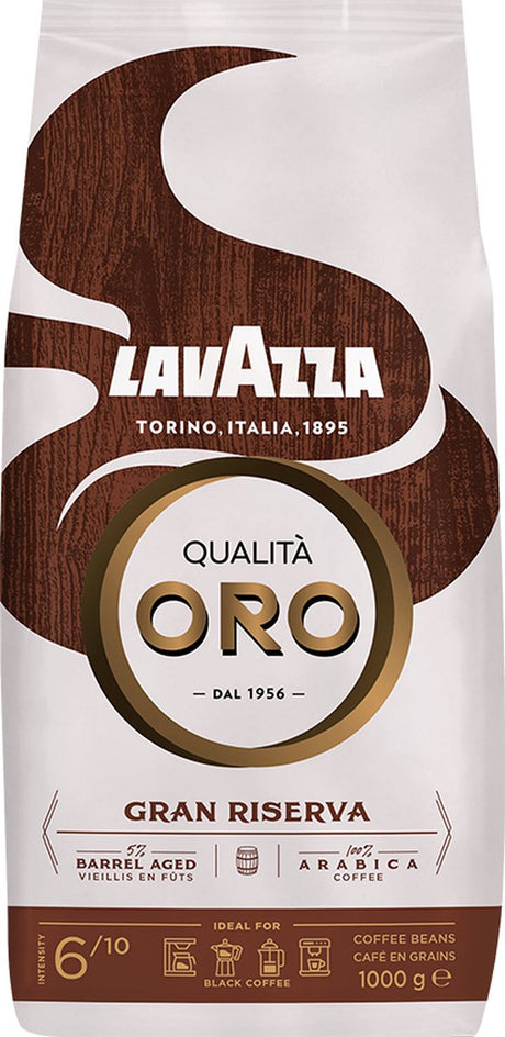 Kawa ziarnista Lavazza oro gran Riserva – 100% Kawa ziarnista Arabica – intensywność 6 10 – 1 kg