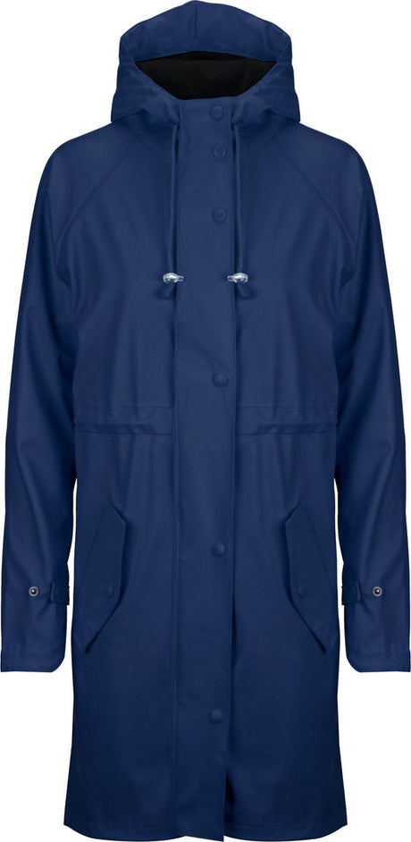 Ralka waterdichte regenjas dames - lange regenjas - donkerblauw - maat 36